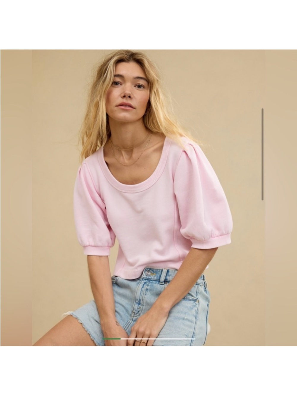 Aerie Women's Cropped Seams Right Short Sleeves Sweatshirt
Color Bloom Size L